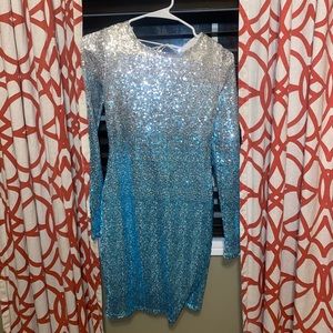 Blue and sliver medium sequin dress
